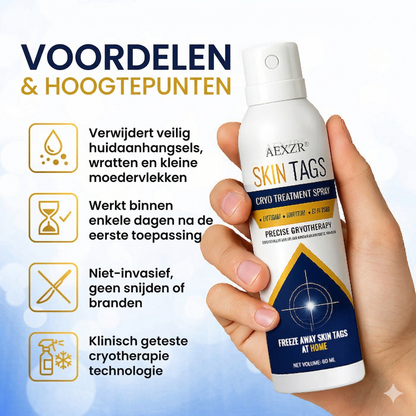 AEXZR ® Cryotherapie Spray voor Wratten en Skin Tags: Verwijder wratten en steelwratjes snel en pijnloos – resultaat binnen 7 dagen! 🚀